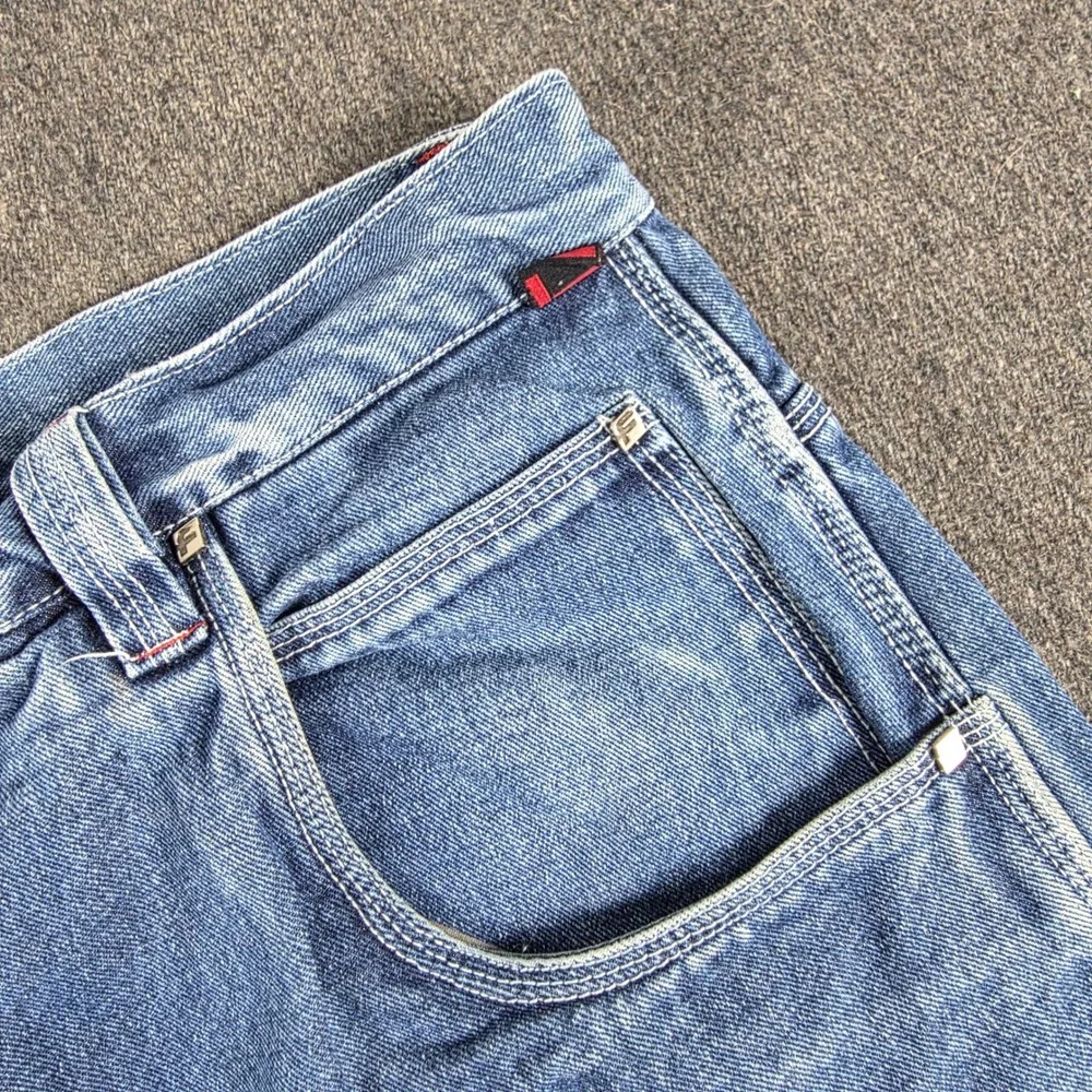VTG FUBU Jeans Mens Fits 38x32 Wide Leg Baggy‎ Double Knee 90s Streetwear Y2K